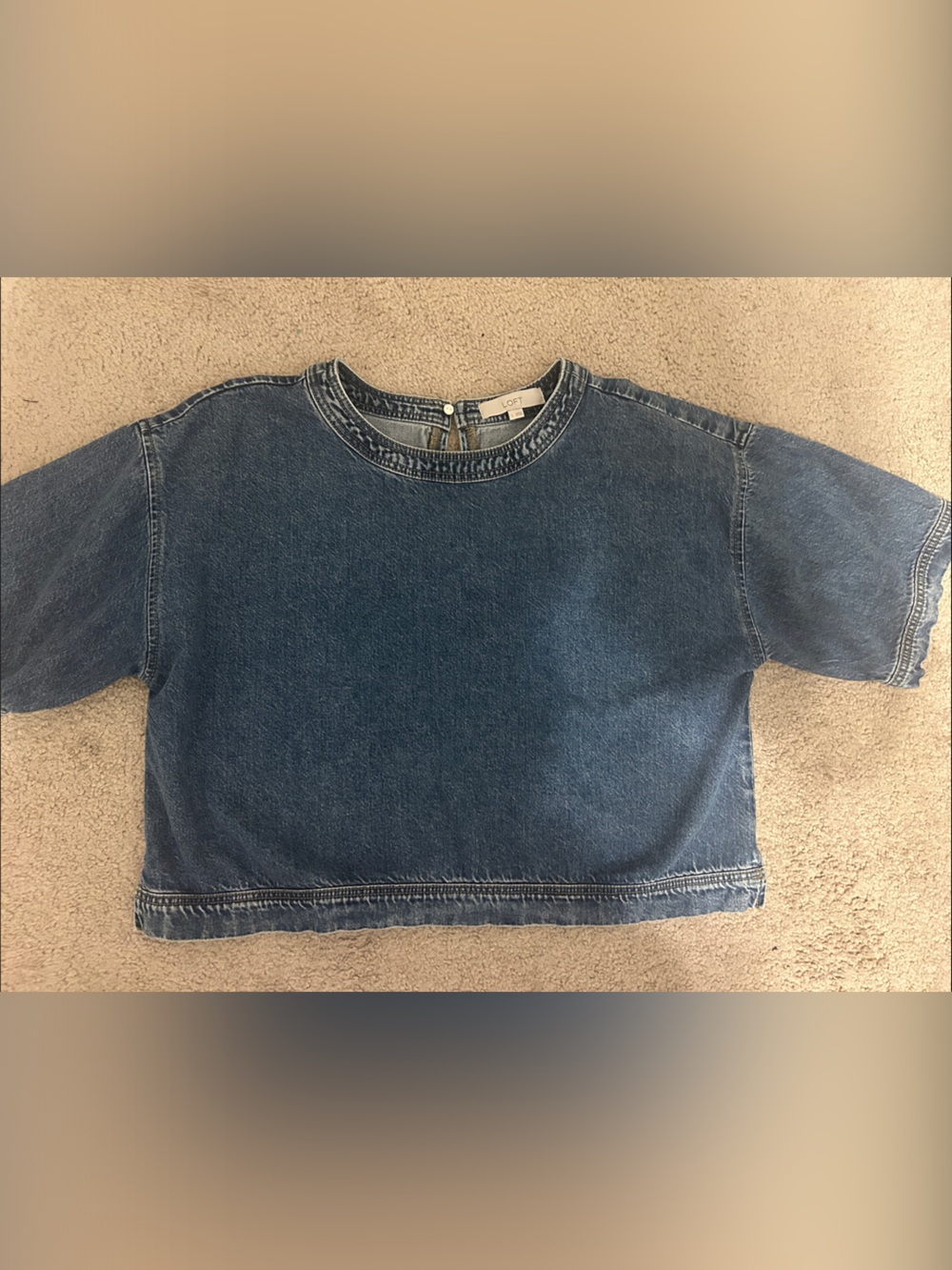 Loft Denim Short Sleeve Top size Large
